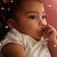 Amoura is registered to the contest to win money with this photo: baby, blanket, child, closeup, cute, expression, face, filter, hand, heart_shapes, indoor, peaceful, pink, portrait, resting, sleepy, soft_light, thumb_sucking, toddler, young