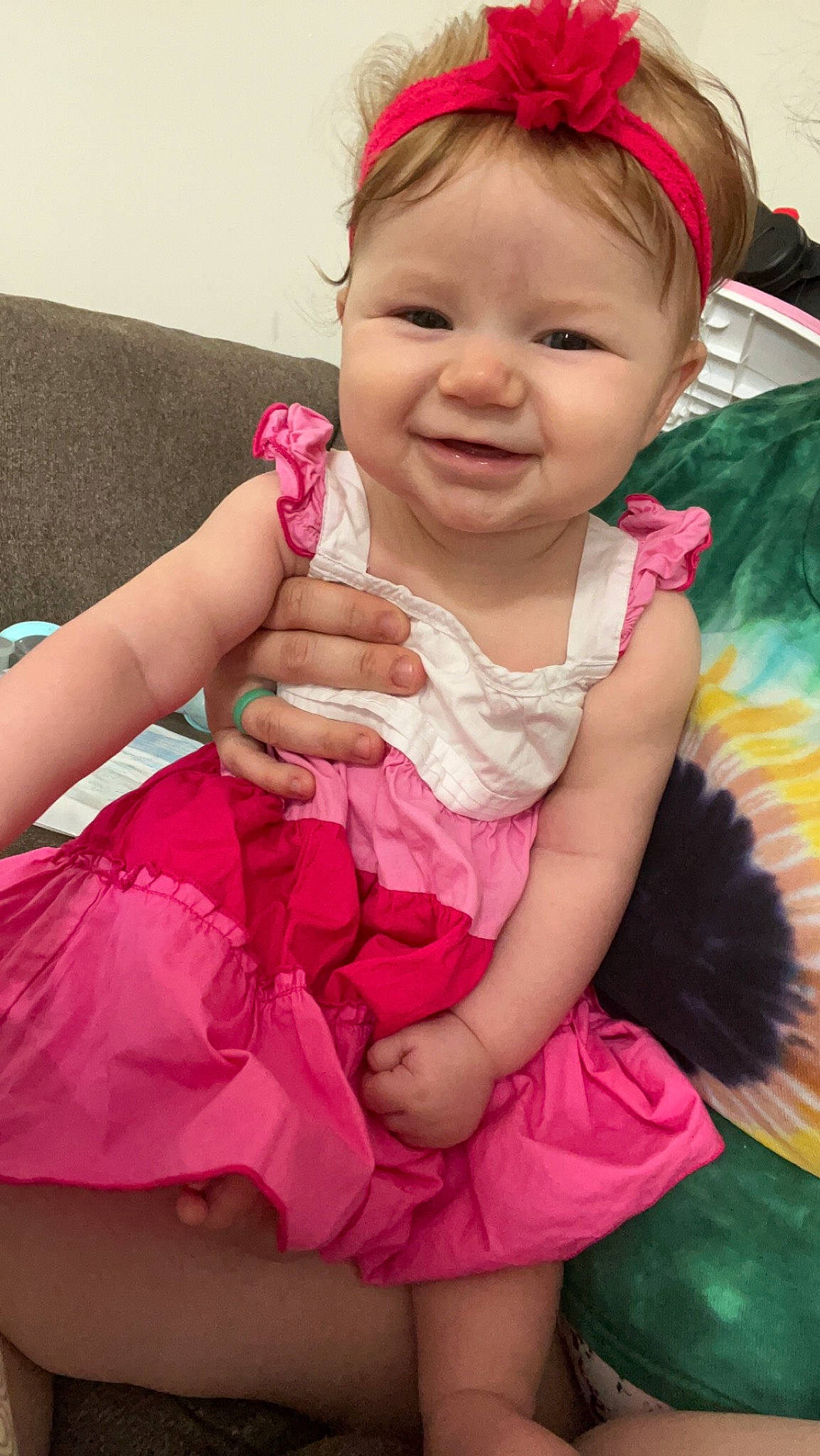 Davina joined the competition — help win amazing prizes! baby, baby_toddler_clothing, cheek, child, day_dress, dress, eye, face, fun, happy, head, iris, joy, lip, magenta, person, pink, purple, skin, smile