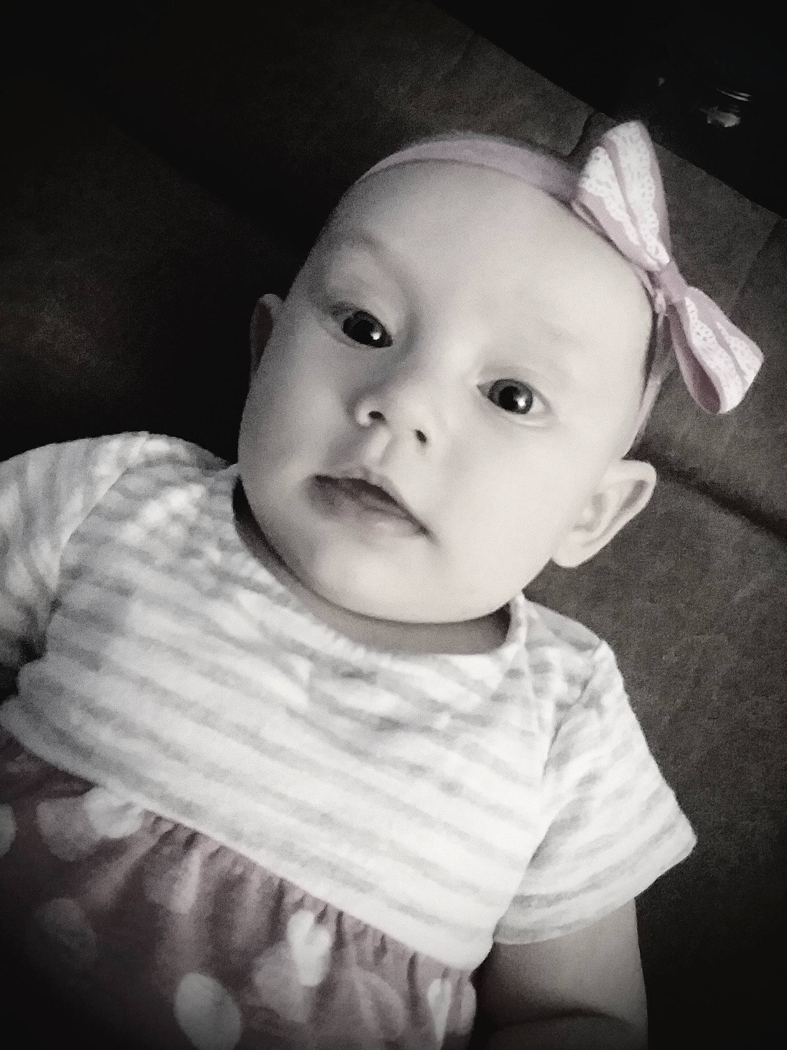 Aubree joined the competition — help win amazing prizes! baby, black, black_and_white, cheek, child, chin, eye, face, head, lip, monochrome, monochrome_photography, nose, people, person, photograph, skin, smile, snapshot, toddler