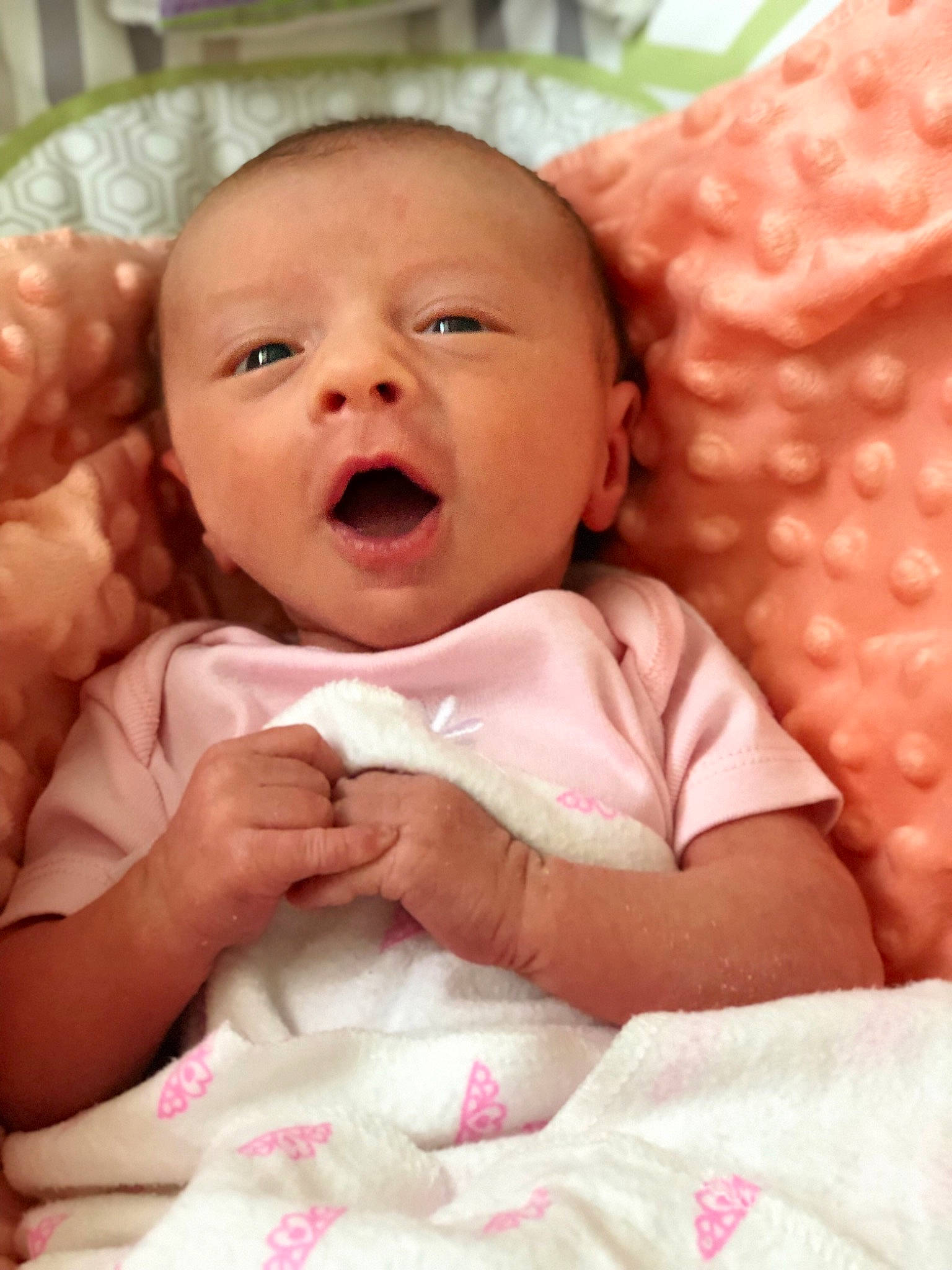 Annabeth joined the competition — help win amazing prizes! baby, baby_making_funny_faces, beauty, cheek, child, eye, face, facial_expression, finger, happy, head, iris, lip, mouth, nose, person, pink, skin, smile, toddler