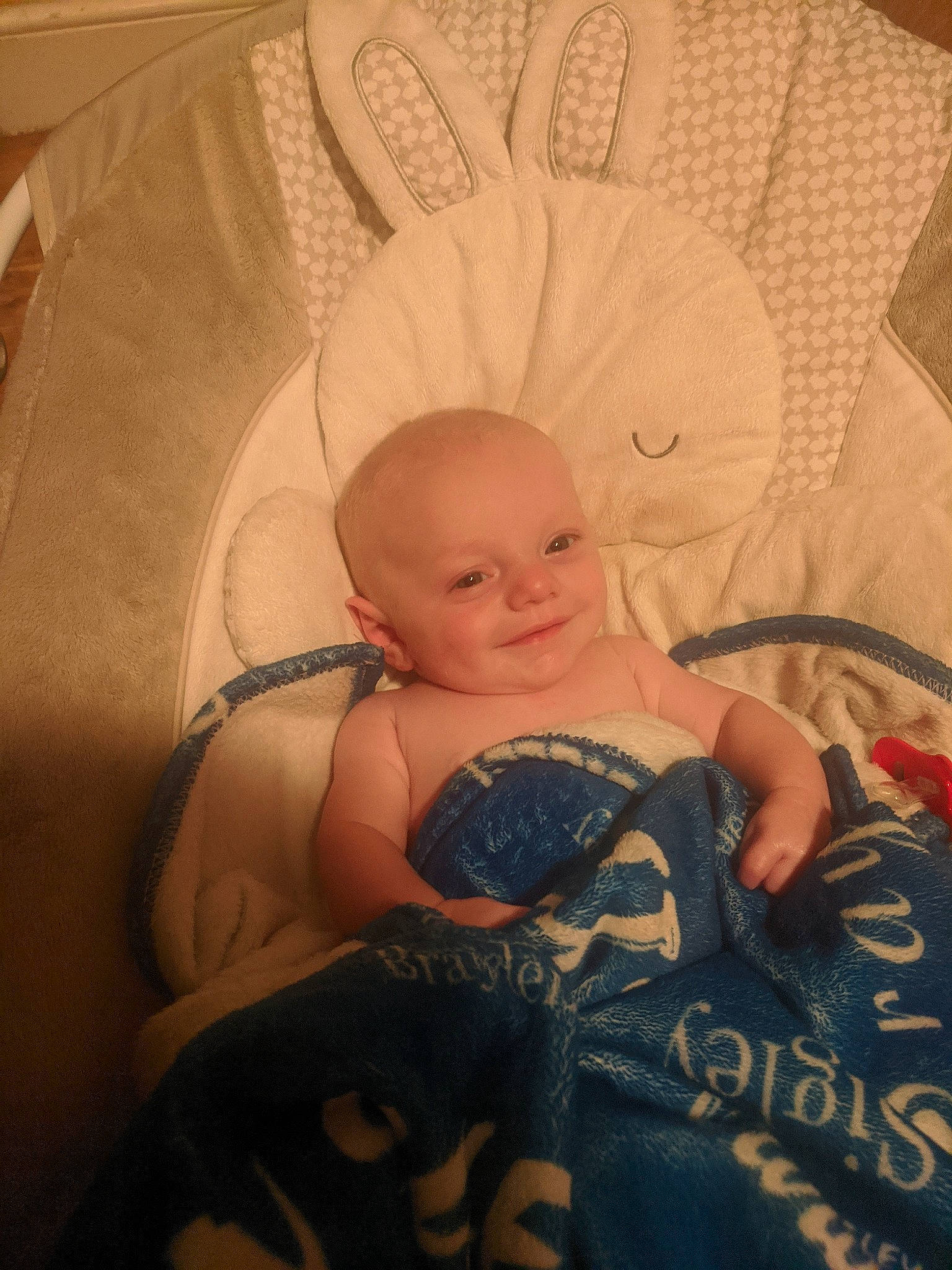 Brayden is registered to the contest to win money with this photo: baby, baby_products, baby_sleeping, baby_toddler_clothing, bedtime, chest, child, comfort, costume_hat, couch, eye, eyelash, fashion_accessory, happy, headpiece, linens, pattern, person, room, smile