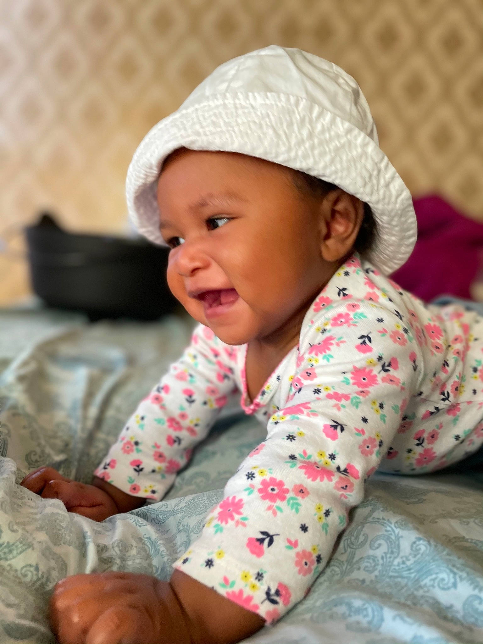 Kathryn joined the competition — help win amazing prizes! baby, baby_toddler_clothing, cap, cheek, child, comfort, face, fun, happy, hat, headwear, linens, lip, nose, outerwear, people, person, pink, skin, sleeve