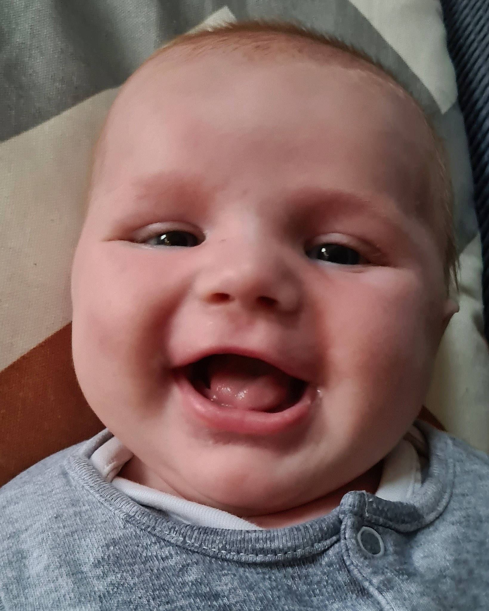 Edie is registered to the contest to win money with this photo: baby, baby_laughing, baby_toddler_clothing, cheek, chin, ear, eye, eyebrow, eyelash, happy, iris, jaw, lip, mouth, nose, person, skin, smile, toddler, tongue