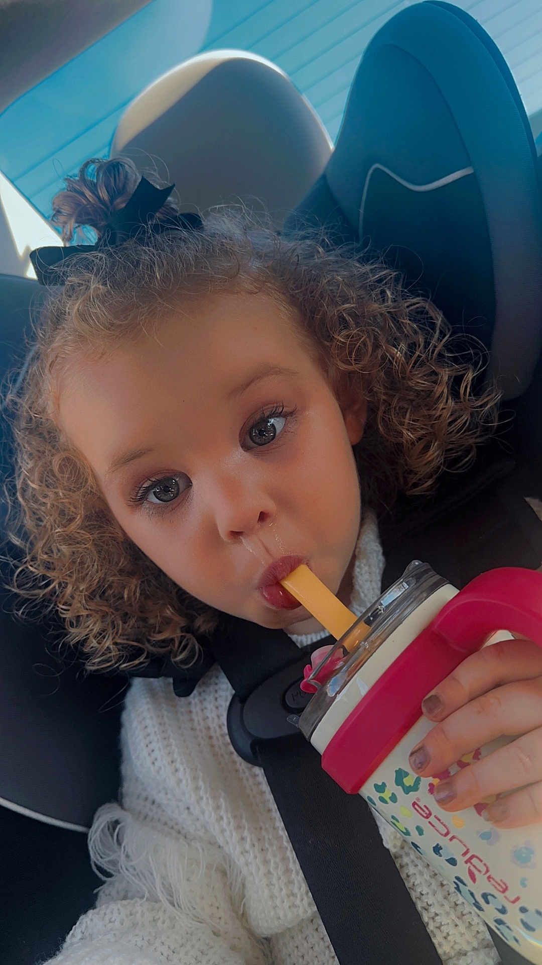 Freya joined the competition — help win amazing prizes! accessories, baby, belt, bodypart, car, car_interior, carseat, cream, dessert, eating, face, finger, food, hand, head, icecream, person, photography, portrait, transportation