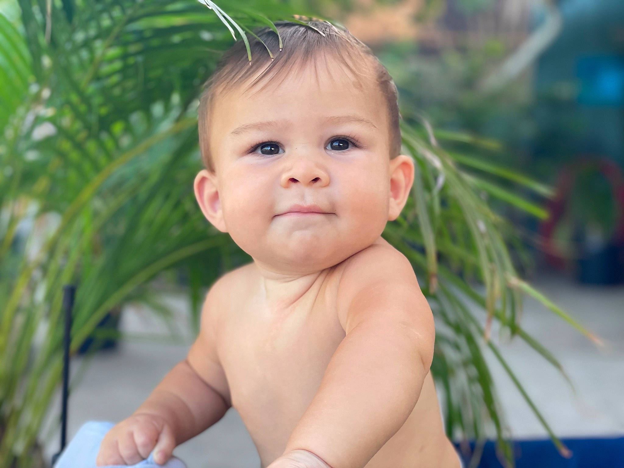 Leoki joined the competition — help win amazing prizes! baby, baby_toddler_clothing, bathing, cheek, chest, child, eyebrow, eyelash, fun, grass, happy, iris, leisure, person, plant, sitting, smile, thumb, toddler, vacation