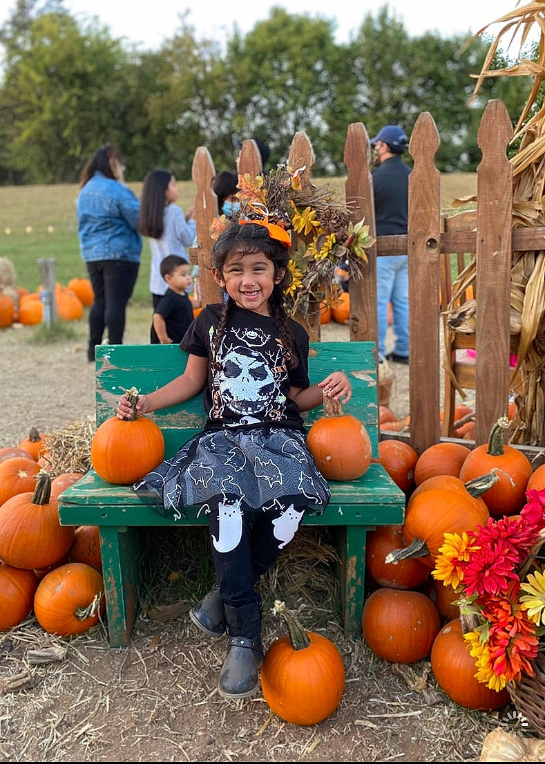 Arielle joined the competition — help win amazing prizes! blurred, calabaza, clothing, cucurbita, food, fruit, gourd, happy, jeans, joy, natural_foods, orange, people, person, plant, pumpkin, sky, smile, squash, tree