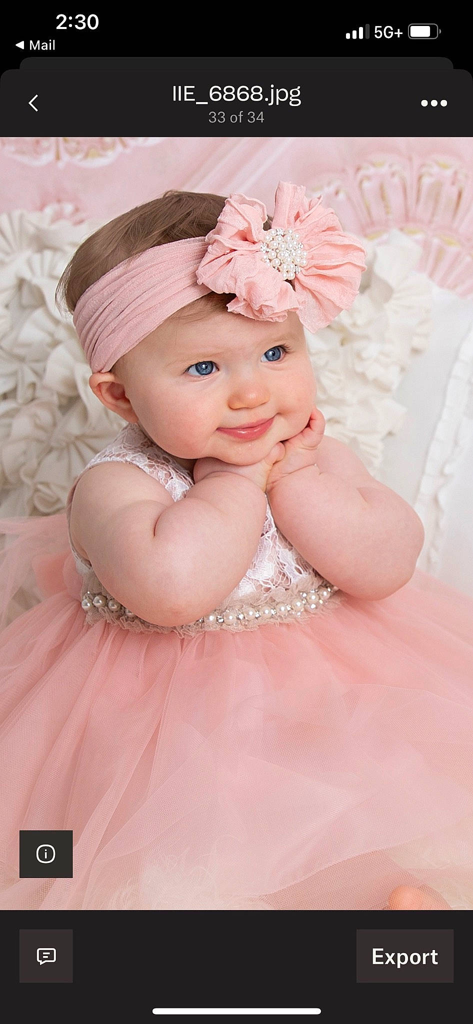Caprianna is registered to the contest to win money with this photo: baby, baby_toddler_clothing, bridal_accessory, costume, dress, embellishment, eyebrow, fashion_accessory, flash_photography, hair_accessory, happy, headband, headgear, headpiece, headwear, peach, person, petal, pink, skin