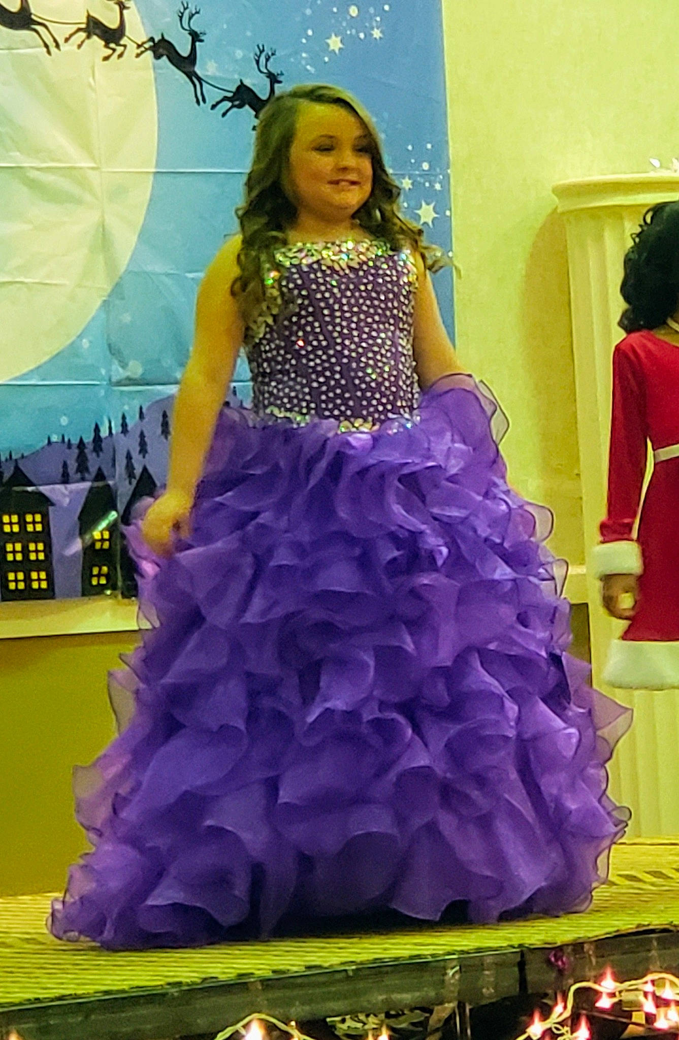 Kambreigh is registered to the contest to win money with this photo: clothing, costume, day_dress, dress, embellishment, fashion, fashion_design, fashion_model, formal_wear, gown, haute_couture, joy, lavender, magenta, makeover, one_piece_garment, person, pink, purple, ruffle