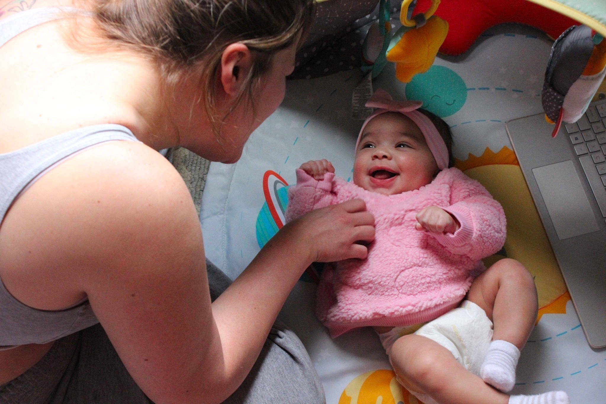 Laila is registered to the contest to win money with this photo: active_tank, baby, baby_products, baby_toddler_clothing, baby_toys, birth, child, comfort, headwear, person, playing_with_kids, product, skin, toddler, toy