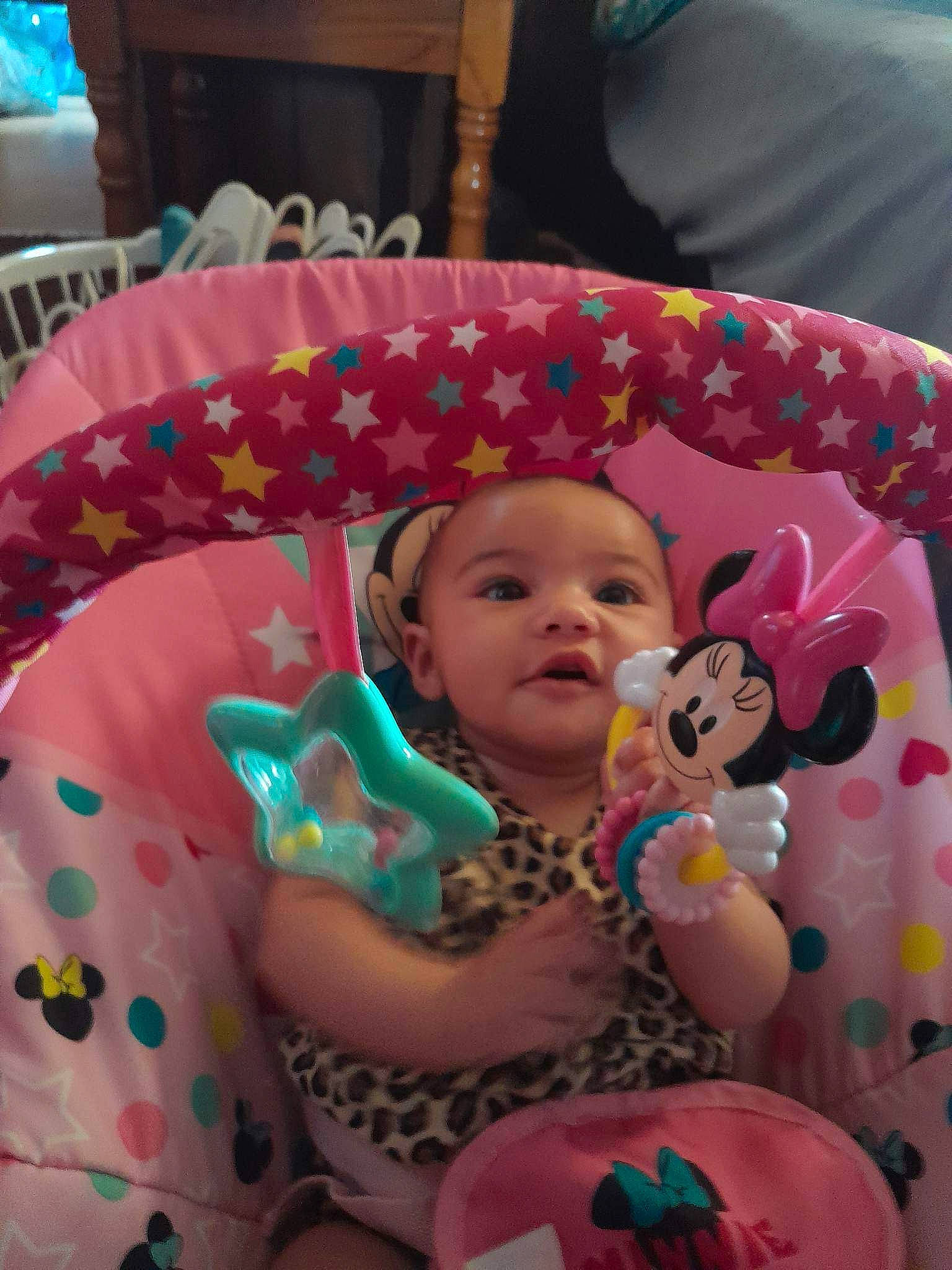 Mayah joined the competition — help win amazing prizes! baby, baby_products, baby_toddler_clothing, baby_toys, cheek, child, comfort, fun, happy, linens, magenta, pattern, person, pink, play, product, sitting, smile, sweetness, textile