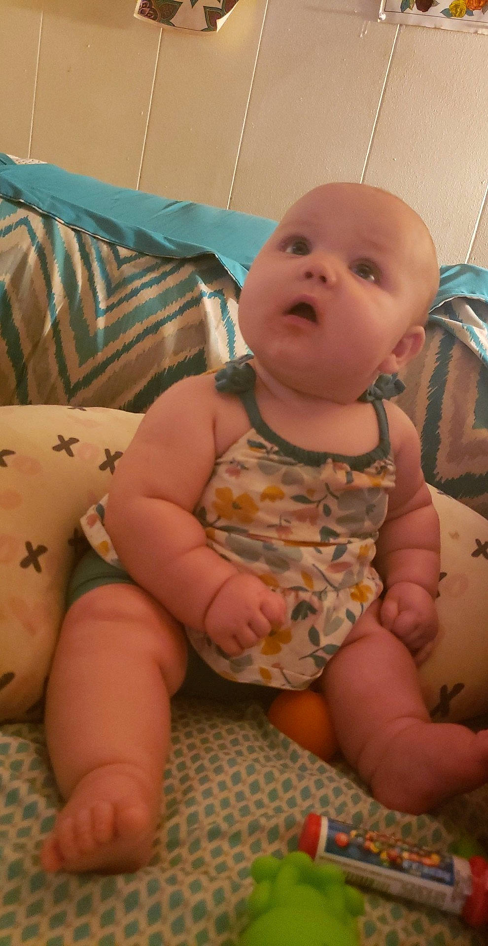 Jersey joined the competition — help win amazing prizes! baby, baby_toddler_clothing, cheek, comfort, eye, facial_expression, finger, hand, head, human_body, iris, joint, mouth, muscle, neck, nose, person, skin, stomach, surprise