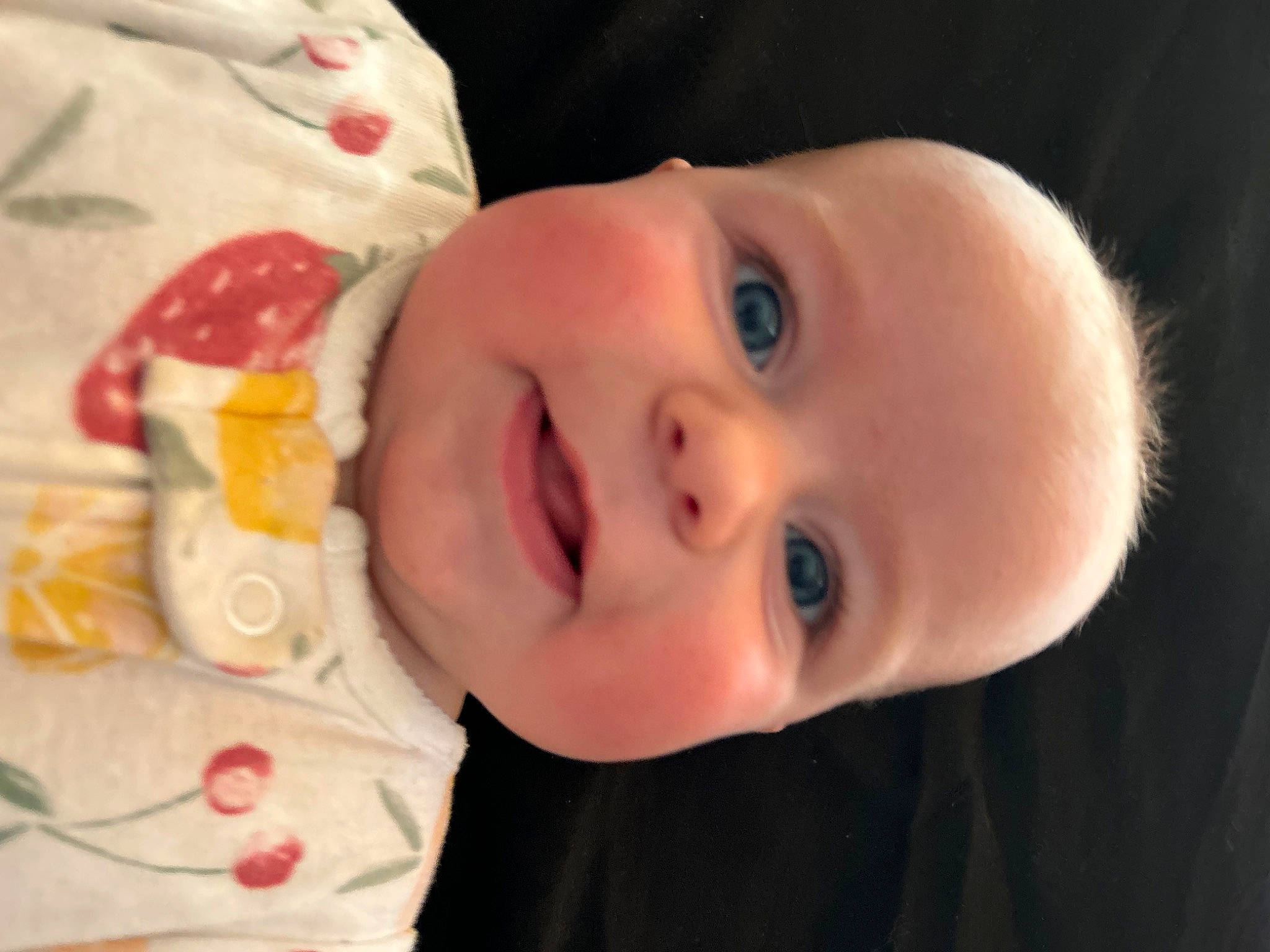 Isla is registered to the contest to win money with this photo: baby, baby_laughing, baby_toddler_clothing, cheek, child, eyelash, facial_expression, flash_photography, fun, happy, human_body, iris, lip, mouth, nose, person, plant, portrait_photography, skin, smile