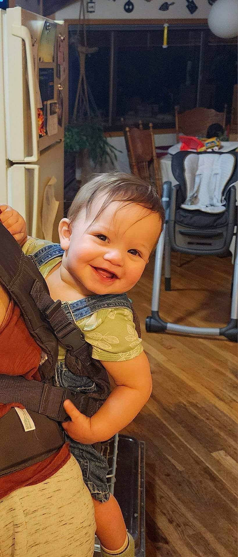 Sophia Eloise is registered to the contest to win money with this photo: baby, baby_toddler_clothing, chair, cheek, eye, face, facial_expression, flooring, fun, happy, hardwood, iris, joy, person, picture_frame, sitting, skin, smile, thumb, toddler