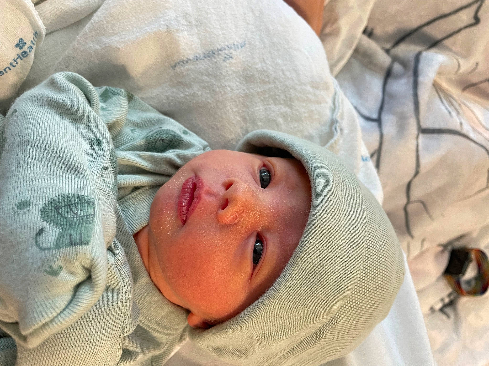 Skyler is registered to the contest to win money with this photo: baby, baby_products, baby_toddler_clothing, cheek, child, comfort, eyelash, happy, hat, headwear, linens, nose, person, skin, sleep, sleeve, toddler, tree