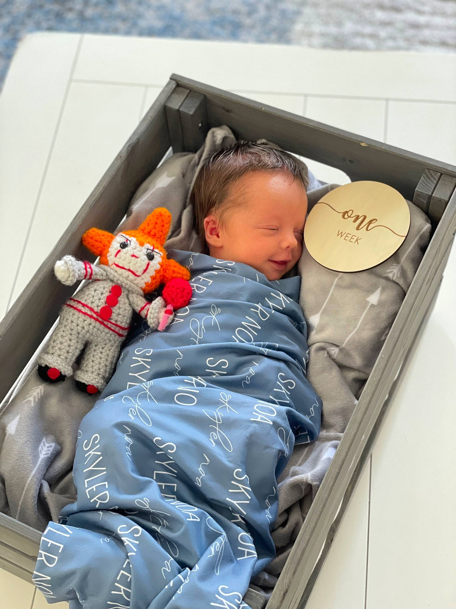 Skyler is registered to the contest to win money with this photo: baby, baby_carriage, baby_products, baby_safety, baby_toddler_clothing, bed, box, carton, child, comfort, cradle, drawer, infant_bed, nap, packaging_and_labeling, person, plastic, product, room, toddler