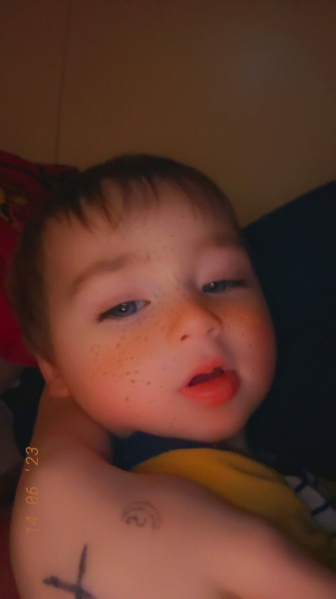 Emerson is registered to the contest to win money with this photo: baby, black_hair, cheek, chest, chin, ear, eyebrow, eyelash, flash_photography, forehead, happy, iris, jaw, lip, mouth, neck, nose, person, skin, smile