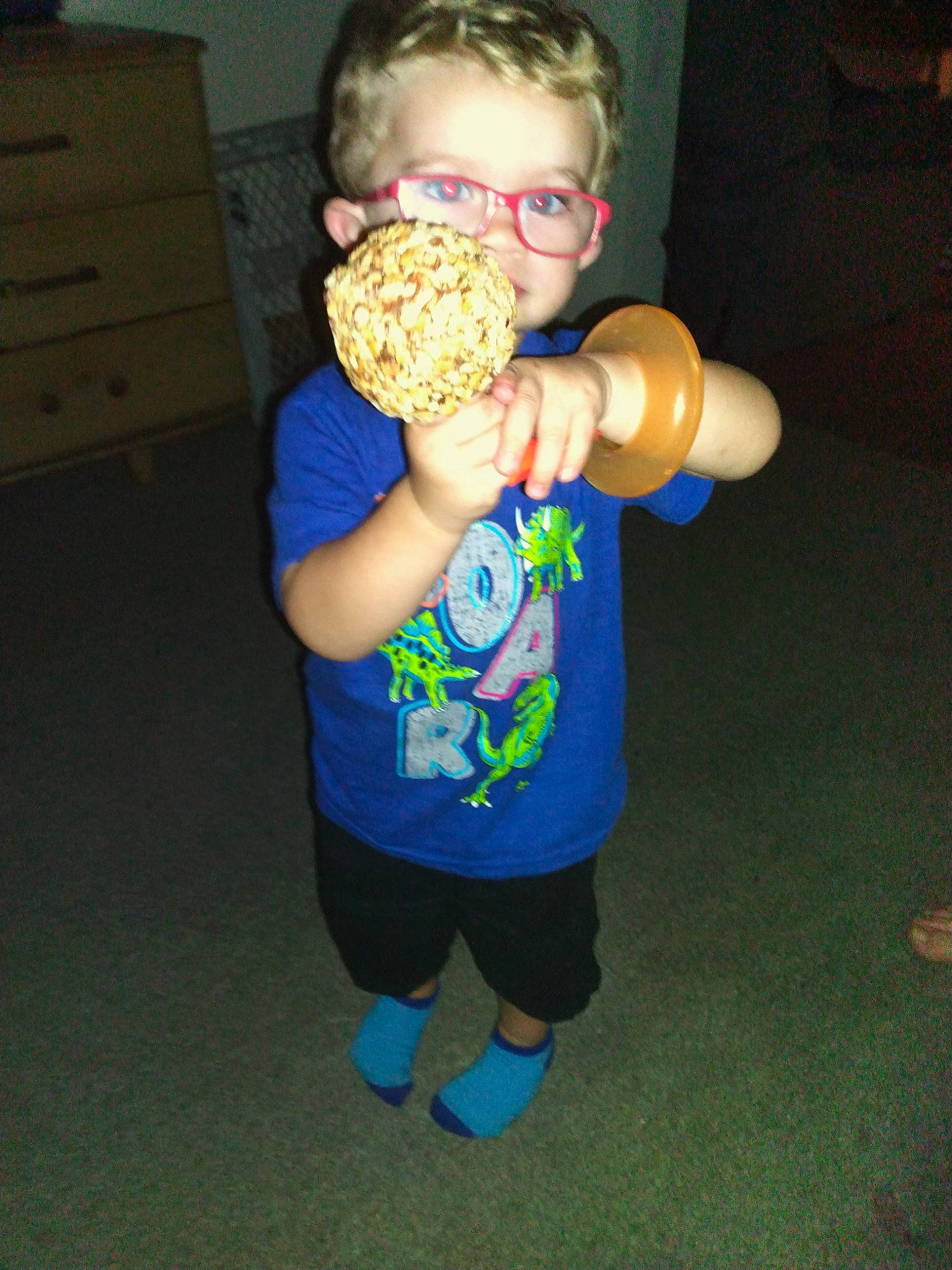 Sheldon joined the competition — help win amazing prizes! baby_toddler_clothing, cabinetry, chest, chest_of_drawers, drawer, dresser, electric_blue, fun, glove, happy, hat, headgear, pattern, person, personal_protective_equipment, shoulder, t_shirt, thumb, toddler, toy