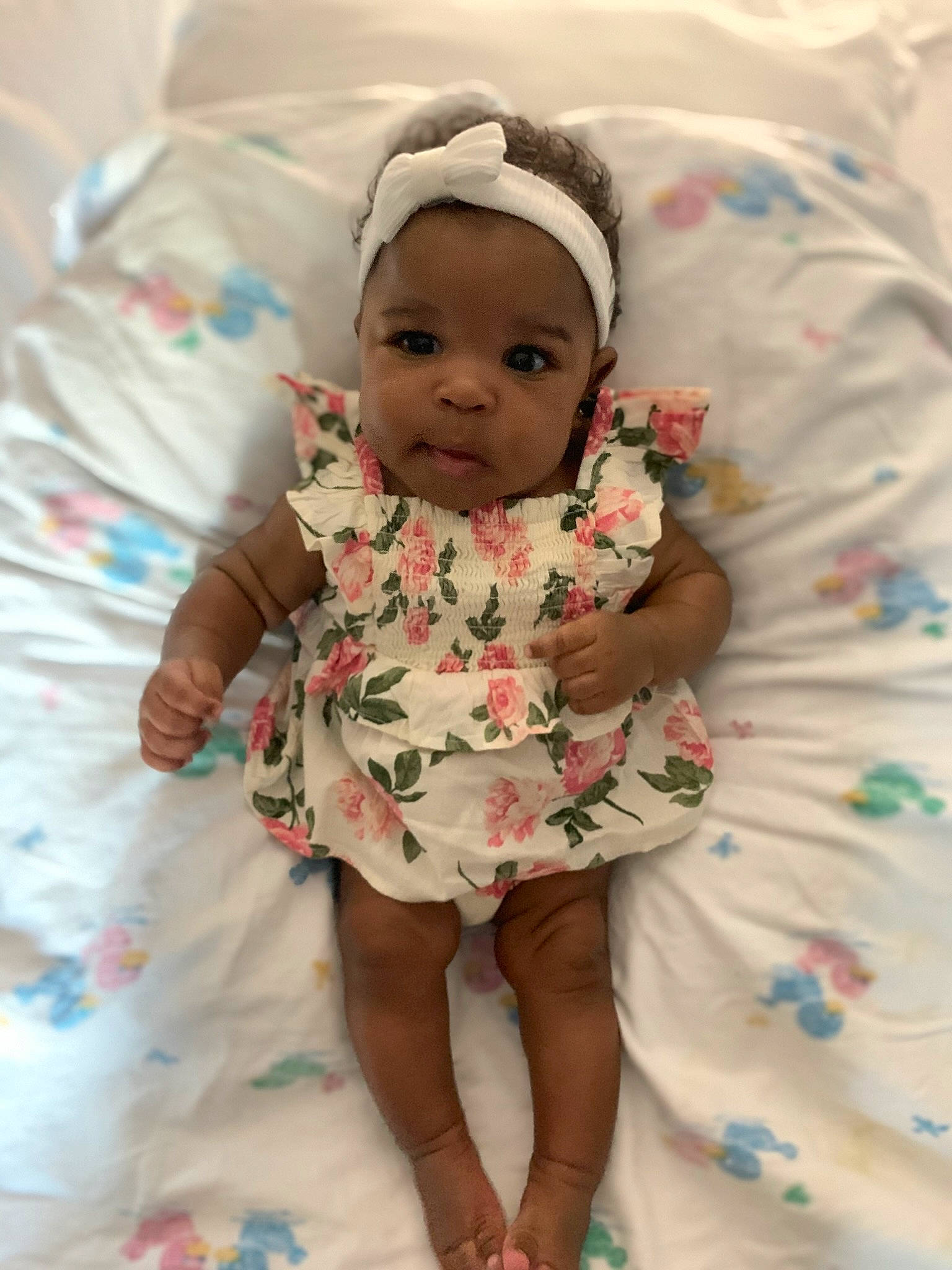 Amiya joined the competition — help win amazing prizes! baby, baby_toddler_clothing, cheek, child, comfort, day_dress, dress, event, eye, face, happy, human_body, iris, linens, peach, person, pink, skin, sleeve, textile