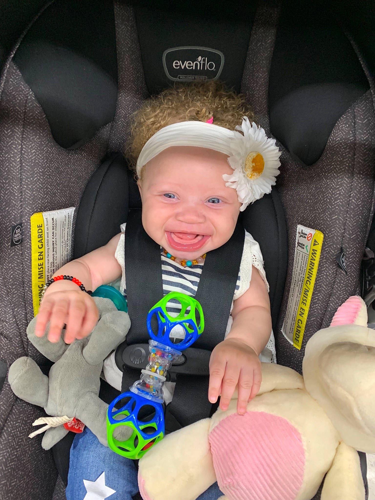 Kimora joined the competition — help win amazing prizes! auto_part, baby, baby_in_car_seat, car_seat, child, joy, person, product, seat_belt, toddler