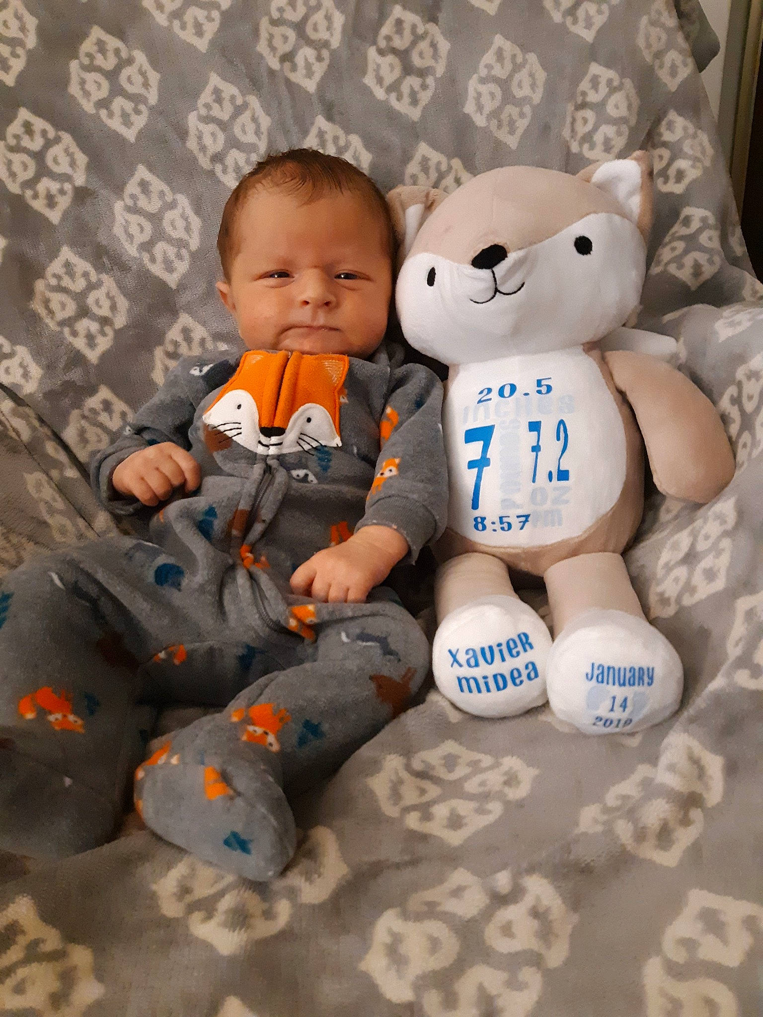 Xavier is registered to the contest to win money with this photo: baby, baby_toys, child, person, play, plush, stuffed_toy, teddy_bear, toddler, toy
