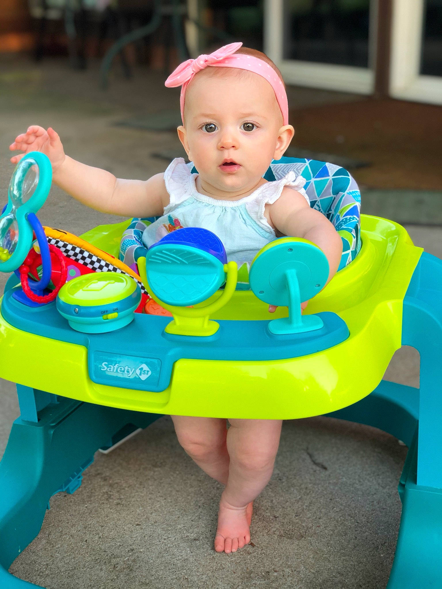 Collins is registered to the contest to win money with this photo: baby, baby_playing_with_toys, baby_products, baby_toddler_clothing, baby_toys, child, fun, leisure, person, play, playset, product, sitting, toddler, toy