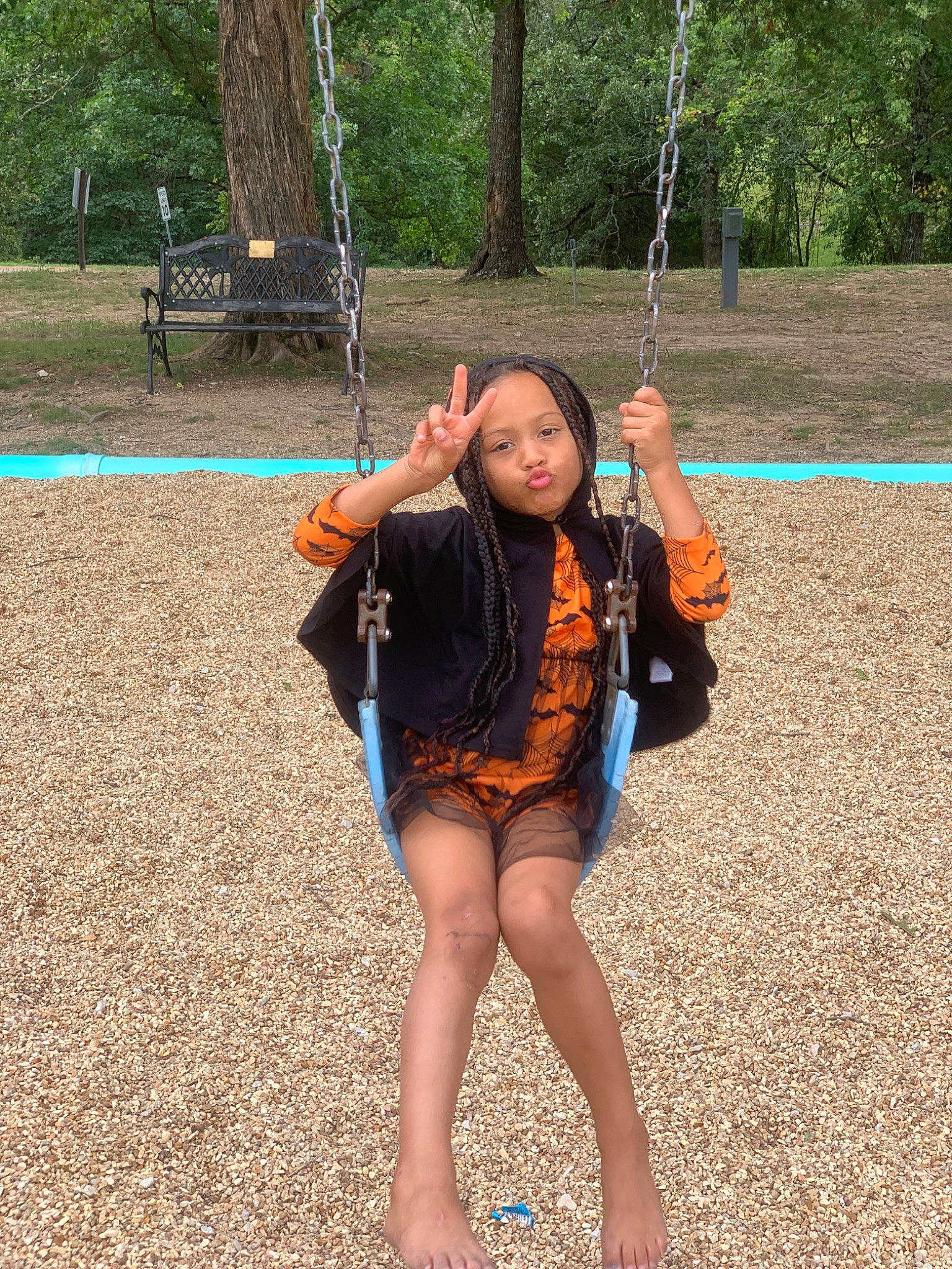 Jazlyn joined the competition — help win amazing prizes! barefoot, city, foot, fun, grass, hula_hoop, human_leg, jewellery, leisure, outdoor_play_equipment, people_in_nature, person, plant, playground, recreation, rope, shorts, swing, t_shirt, thigh