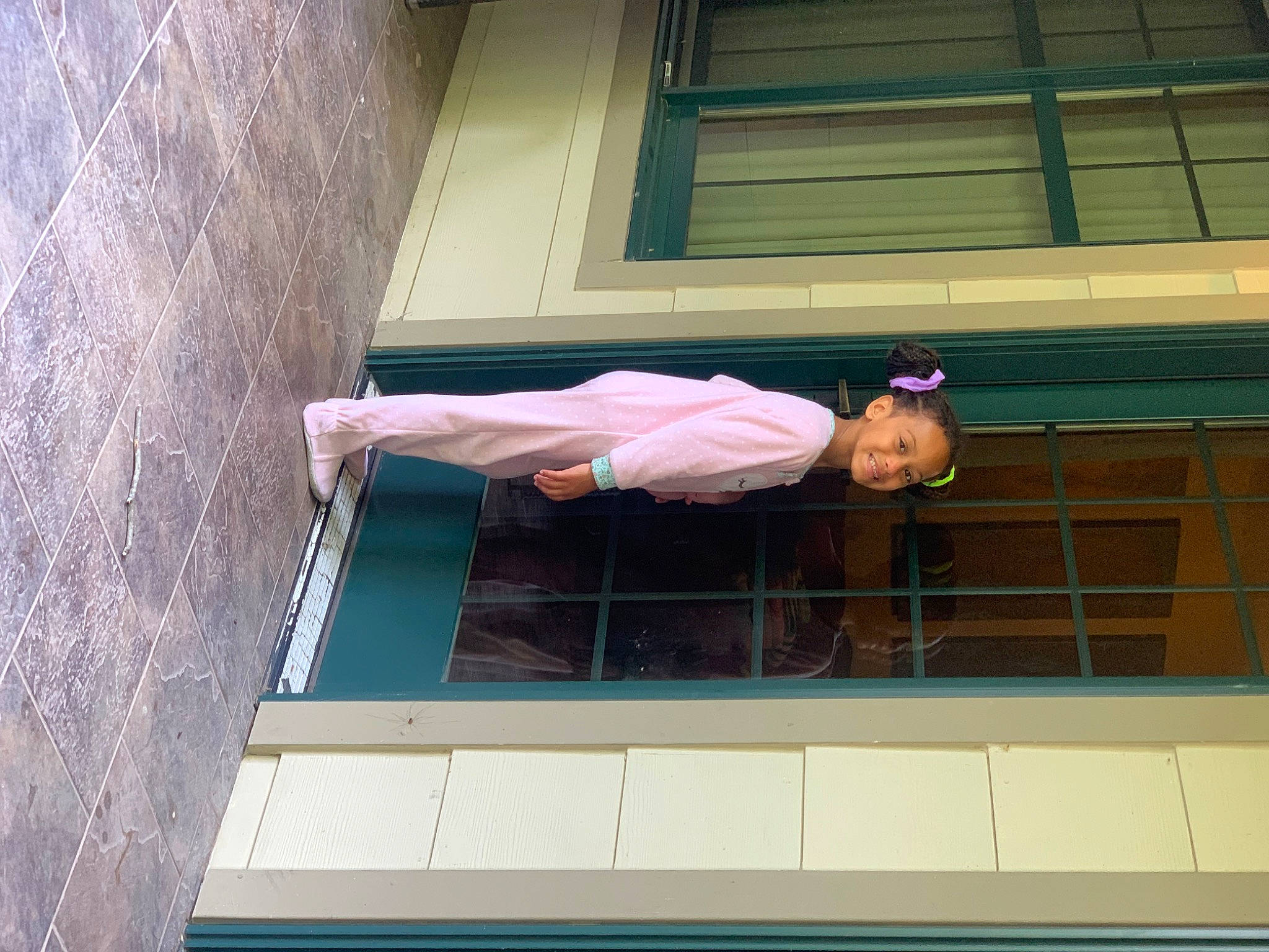Jazlyn is registered to the contest to win money with this photo: building, door, facade, fun, house, joy, leg, leisure, person, recreation, rectangle, room, window, wood