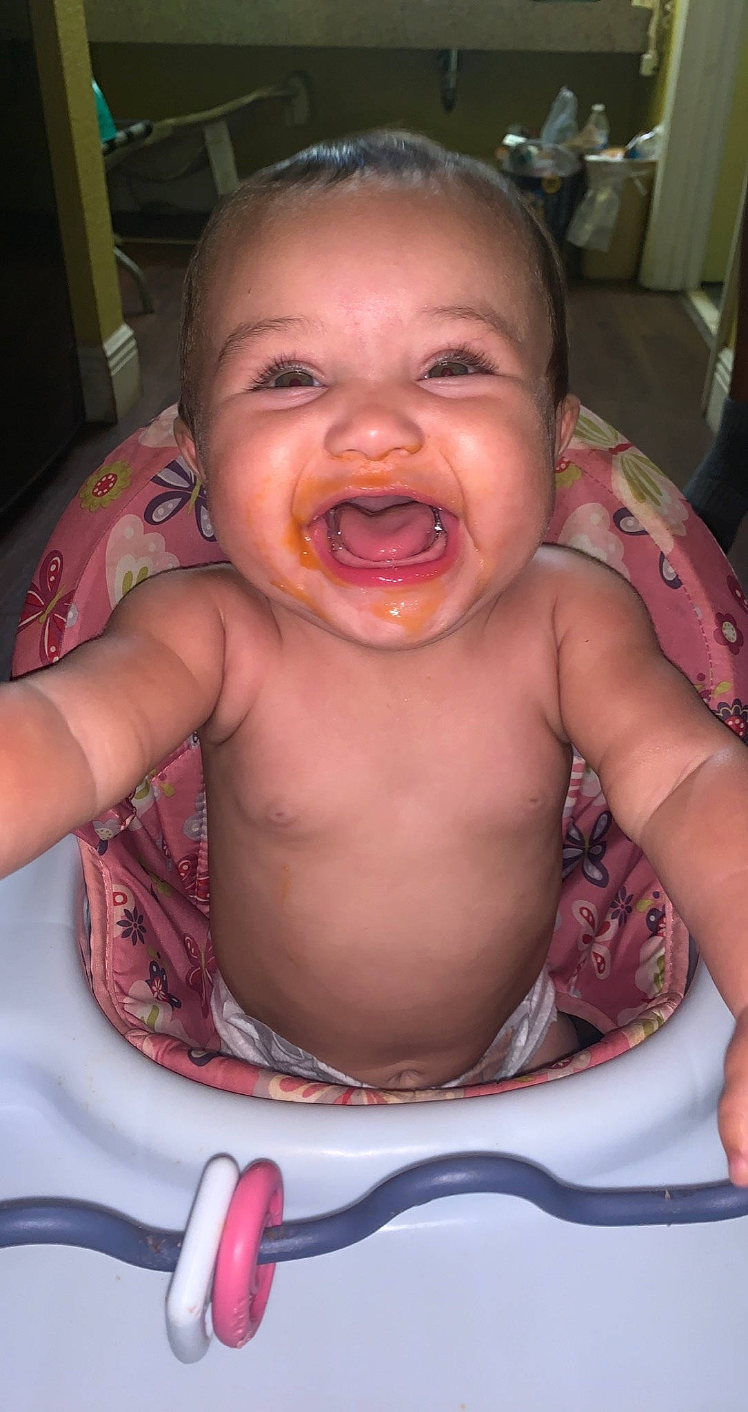 Isabella joined the competition — help win amazing prizes! baby, cheek, chest, child, chin, eyebrow, eyelash, facial_expression, finger, food, happy, head, lip, mouth, nose, person, pink, skin, smile, toddler