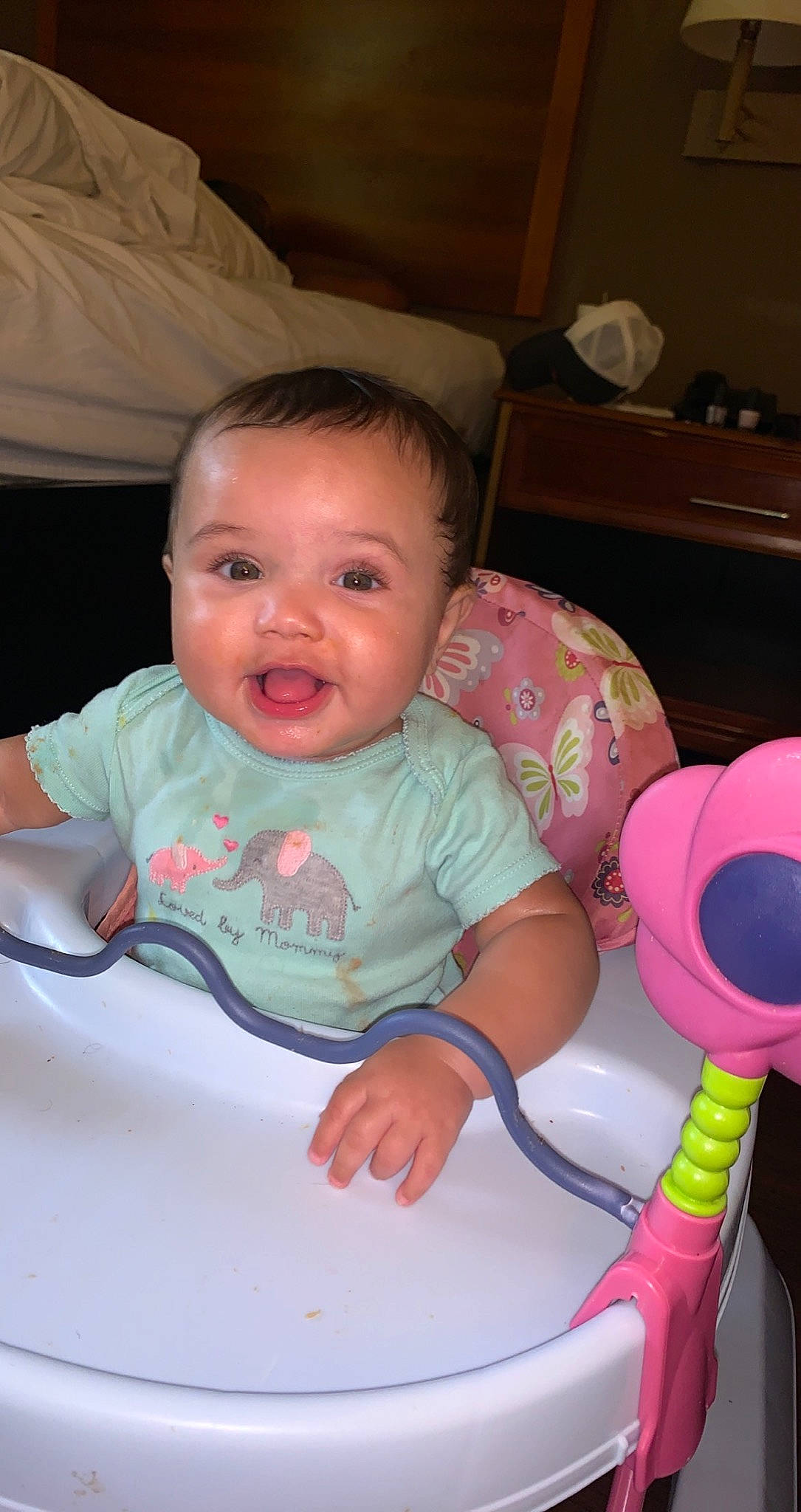 Isabella is registered to the contest to win money with this photo: baby, baby_playing_with_toys, baby_products, baby_toddler_clothing, cheek, child, comfort, eye, facial_expression, finger, fun, hairstyle, happy, iris, mouth, nose, person, product, sitting, skin