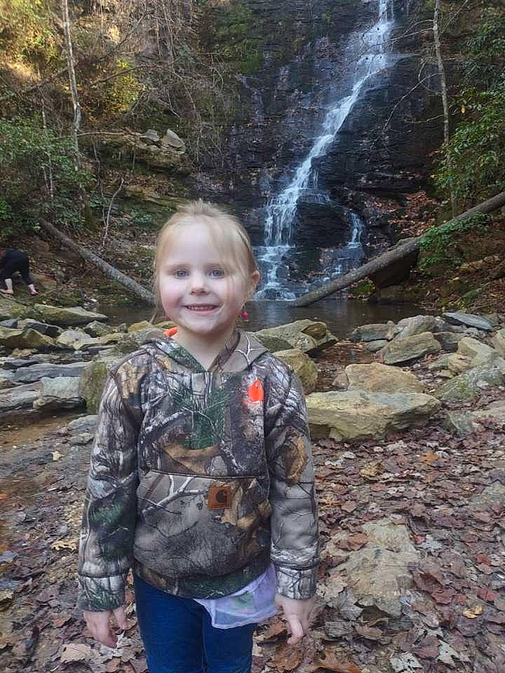 Chloe joined the competition — help win amazing prizes! bedrock, chute, creek, forest, formation, grass, jeans, joy, landscape, natural_landscape, people_in_nature, person, plant, smile, stream, tree, trunk, water, watercourse, waterfall