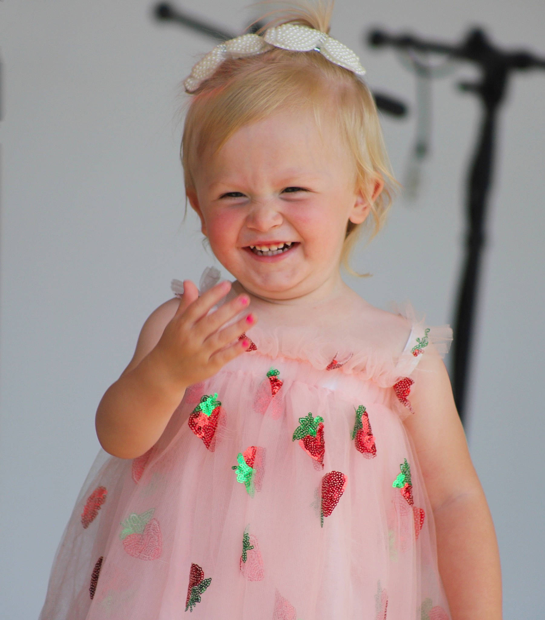 Jolene joined the competition — help win amazing prizes! arm, baby_toddler_clothing, cheek, chin, dress, face, gesture, hand, happy, head, human_body, iris, joy, neck, person, pink, shoulder, skin, sleeve, smile