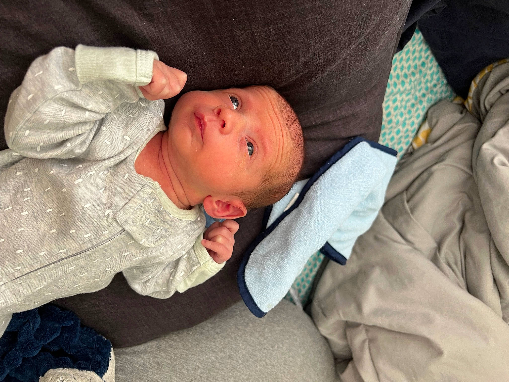 Krew joined the competition — help win amazing prizes! baby, baby_products, baby_toddler_clothing, cheek, child, comfort, linens, nap, person, room, sitting, sleep, sleeve, toddler, tree