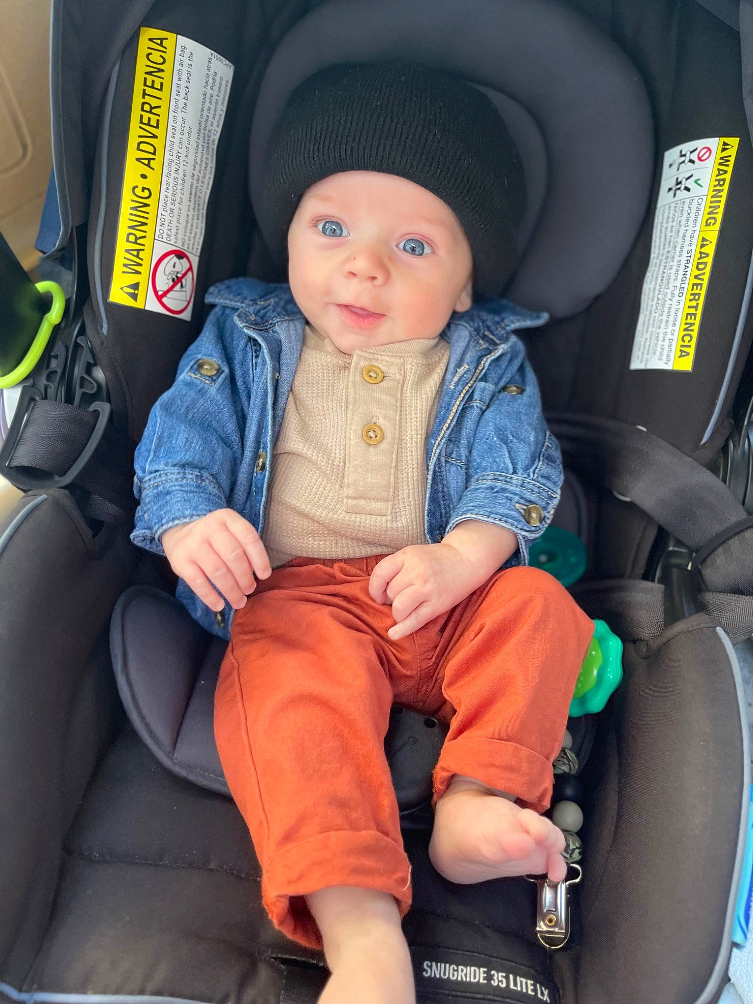 Lincoln is registered to the contest to win money with this photo: auto_part, baby, baby_carriage, baby_in_car_seat, baby_products, car_seat, car_seat_cover, child, comfort, electric_blue, family_car, fun, head_restraint, headwear, lap, motor_vehicle, passenger, person, seat_belt, sitting