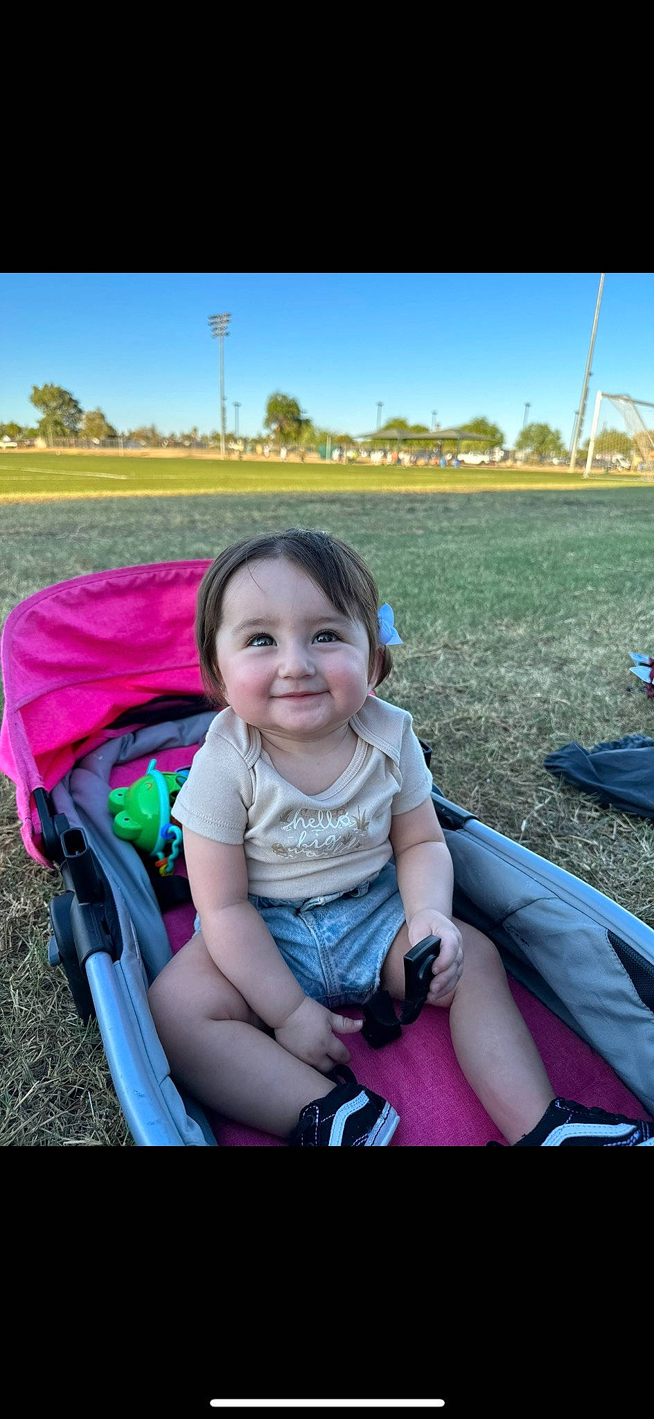 Valeria joined the competition — help win amazing prizes! baby_carriage, child, fun, grass, happy, joy, leaf, leisure, morning, nature, people, people_in_nature, person, photograph, plant, recreation, sky, smile, summer, toddler