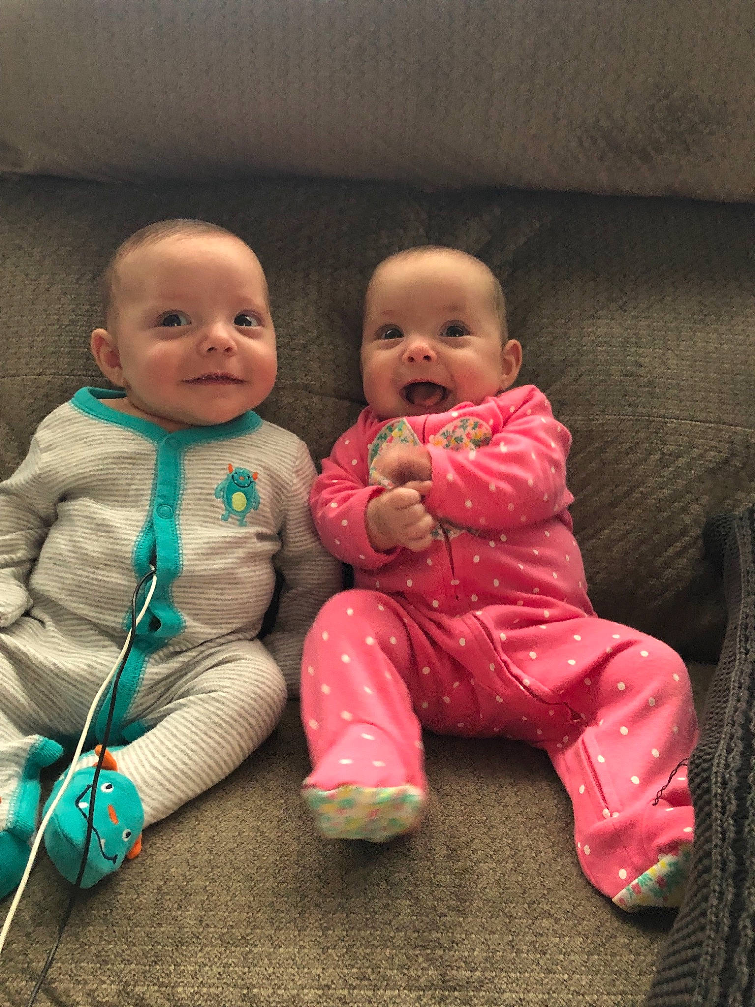 Jacob joined the competition — help win amazing prizes! baby, cheek, child, electronic_device, eye, face, family, fun, head, iris, outerwear, people, person, pink, play, sibling, sitting, skin, smile, toddler