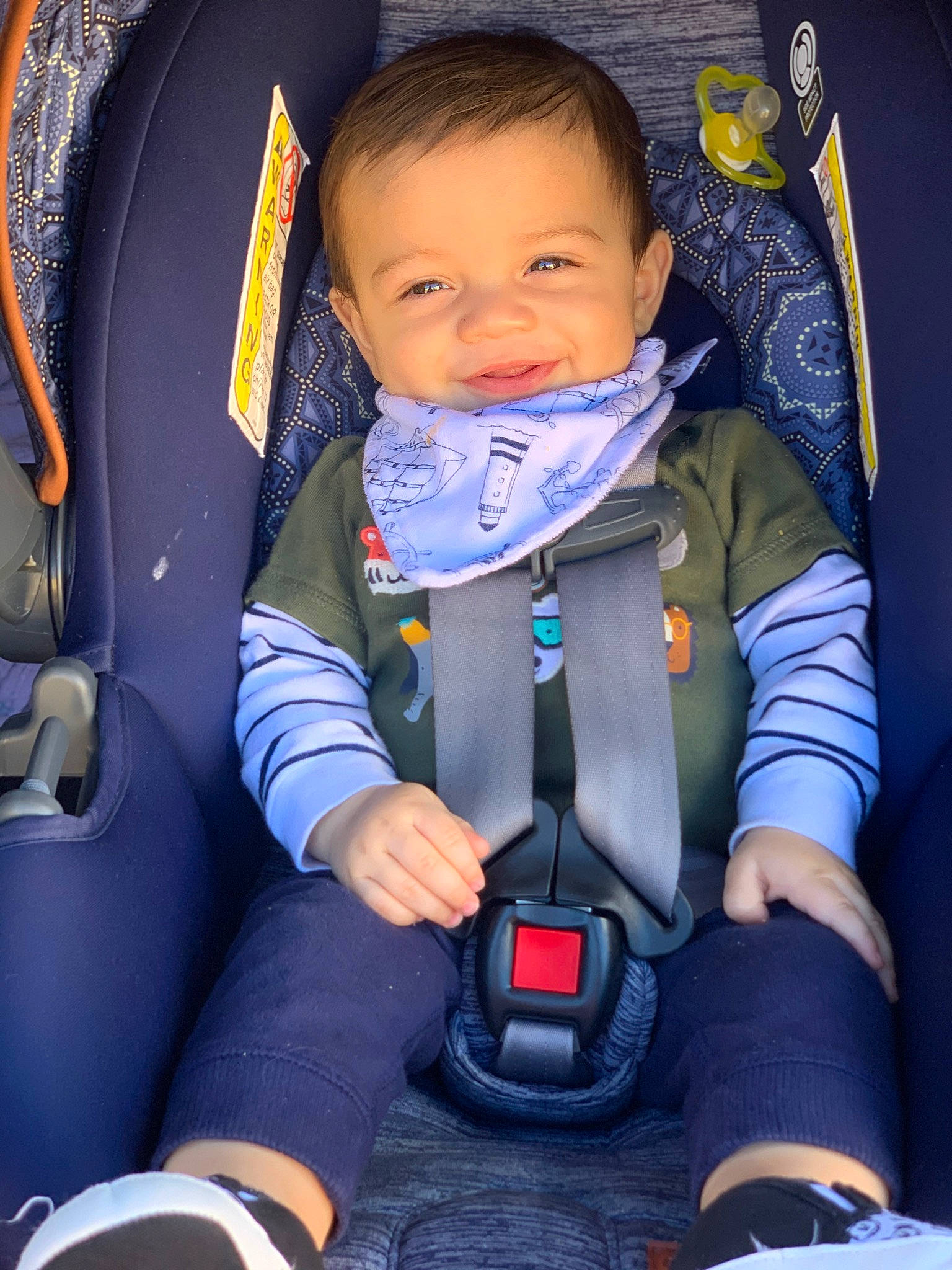 Greysen joined the competition — help win amazing prizes! baby, baby_carriage, baby_in_car_seat, baby_products, car_seat, car_seat_cover, child, person, product, seat_belt, toddler