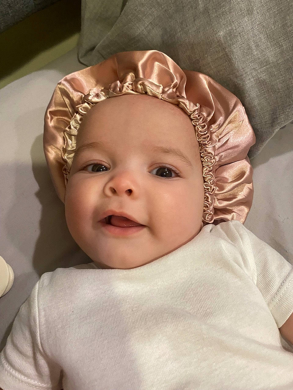 Evangeline joined the competition — help win amazing prizes! baby, baby_toddler_clothing, cheek, chin, cool, ear, eye, eyebrow, eyelash, face, happy, head, headwear, iris, lip, mouth, neck, nose, person, skin