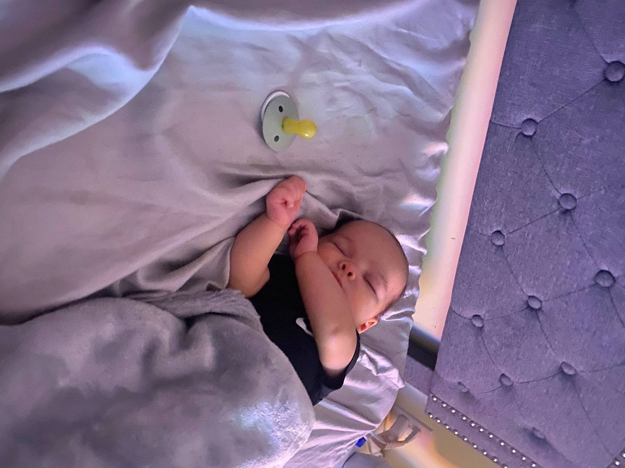 Evangeline is registered to the contest to win money with this photo: baby, bed_sheet, bedding, ceiling, child, climbing, climbing_hold, comfort, fun, human_body, leisure, linens, pattern, person, recreation, room, sport_climbing, toddler