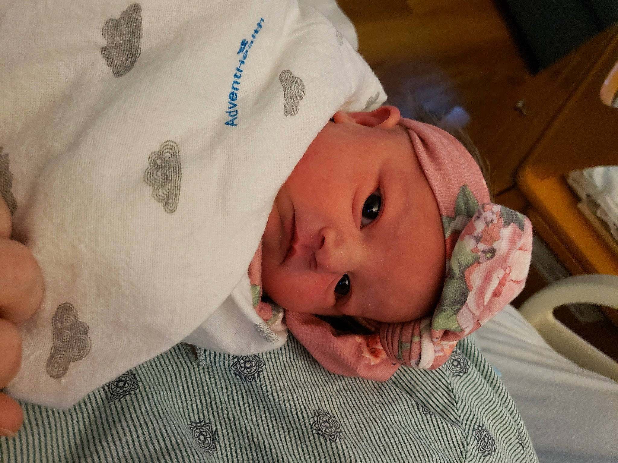 Athena joined the competition — help win amazing prizes! baby, baby_products, baby_safety, baby_toddler_clothing, cheek, child, comfort, eye, eyelash, happy, hat, headwear, linens, nose, person, room, skin, sleeve, toddler