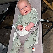 Bowen joined the competition — help win amazing prizes! baby, child, infant, smiling, pajamas, baby_seat, toy, piano, colorful, indoor, floor, carpet, adult_legs, foot, wood_floor, happy, person, furniture, playtime, cute