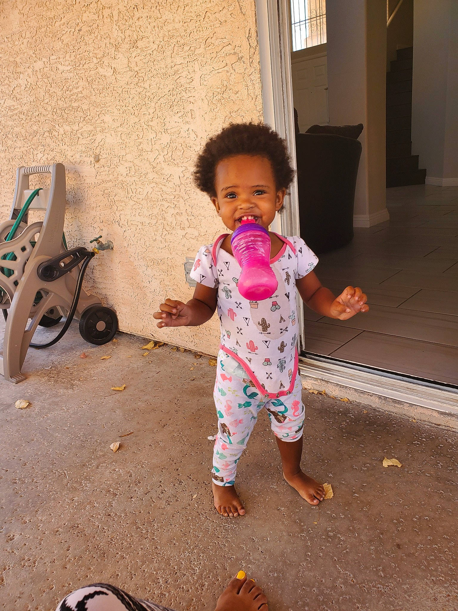 Khamari joined the competition — help win amazing prizes! adaptation, baby, cheek, child, floor, fun, joy, person, pink, play, shoe, skin, smile, standing, toddler, vacation