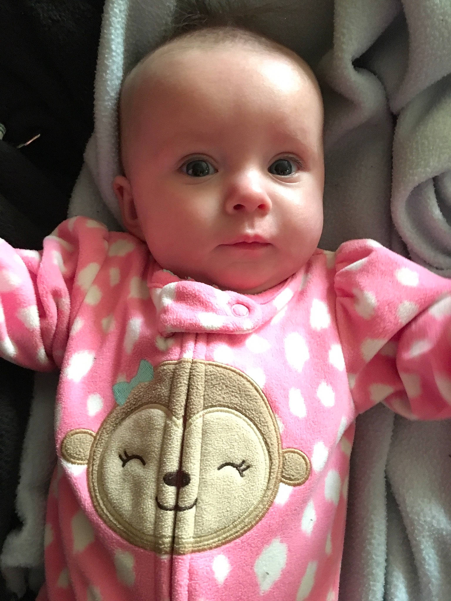 Noella joined the competition — help win amazing prizes! baby, cheek, child, cool, eye, face, facial_expression, forehead, happy, head, lip, mouth, nose, person, pink, skin, smile, textile, toddler, tongue