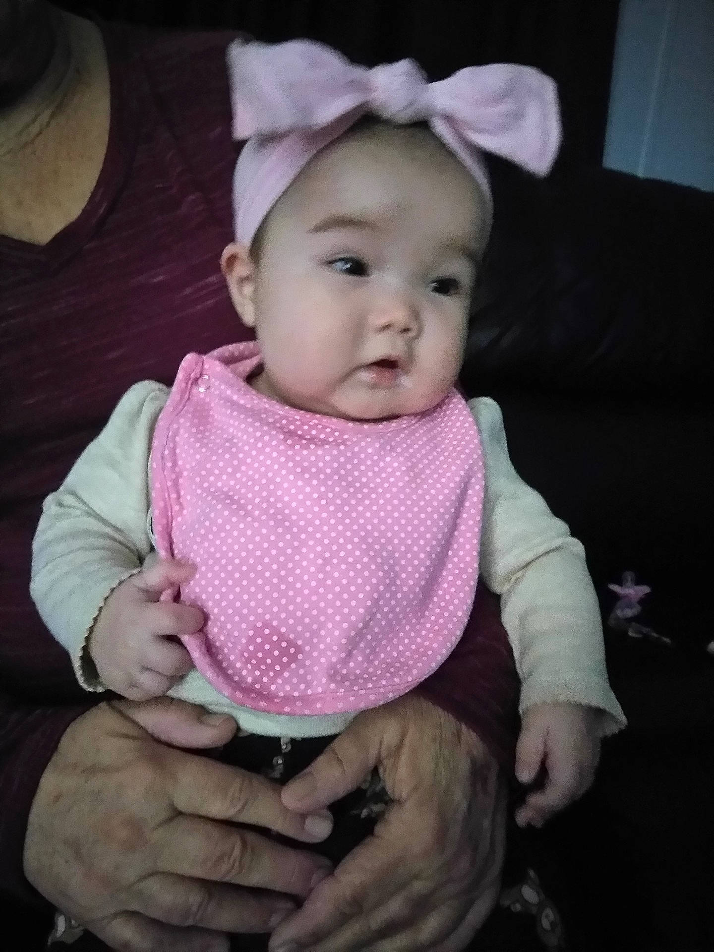 Jaelynn joined the competition — help win amazing prizes! cheek, child, ear, girl, hair_accessory, head, headgear, infant, nose, person, pink, product, skin, smile, textile, toddler