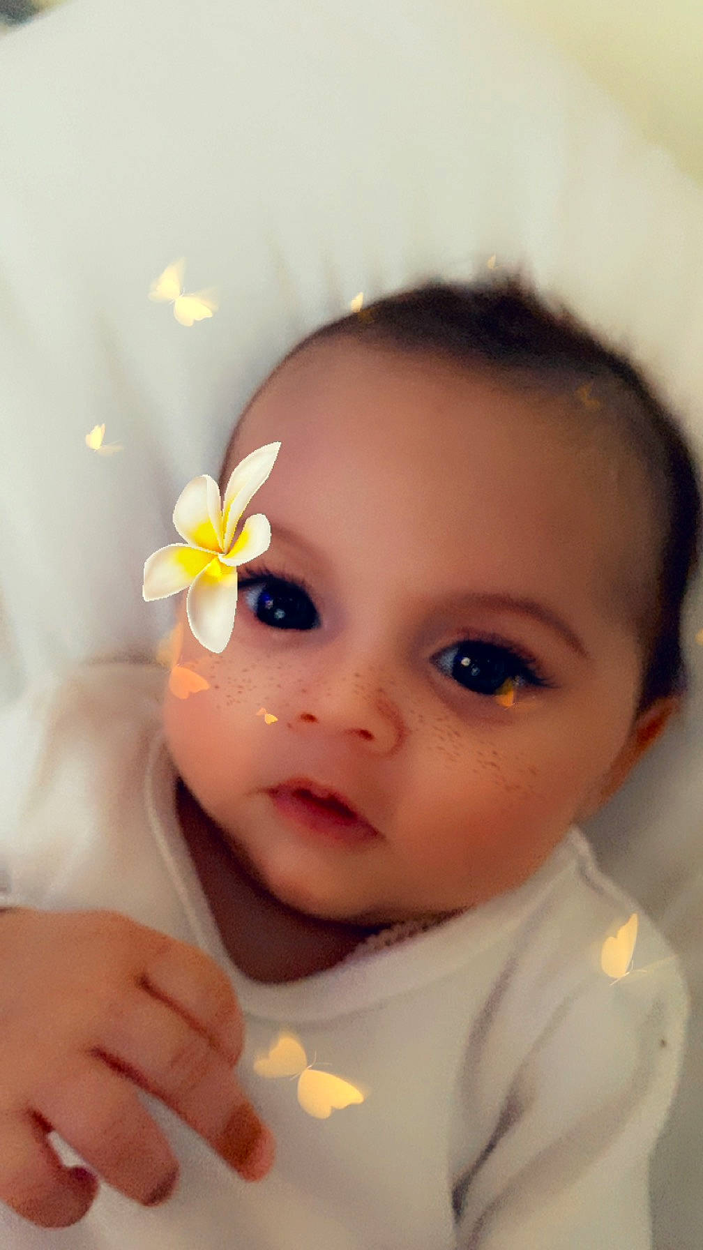 Kahleea joined the competition — help win amazing prizes! baby, baby_toddler_clothing, cheek, child, eyelash, finger, flash_photography, flower, gesture, hand, happy, iris, lip, nail, nose, person, petal, plant, skin, thumb