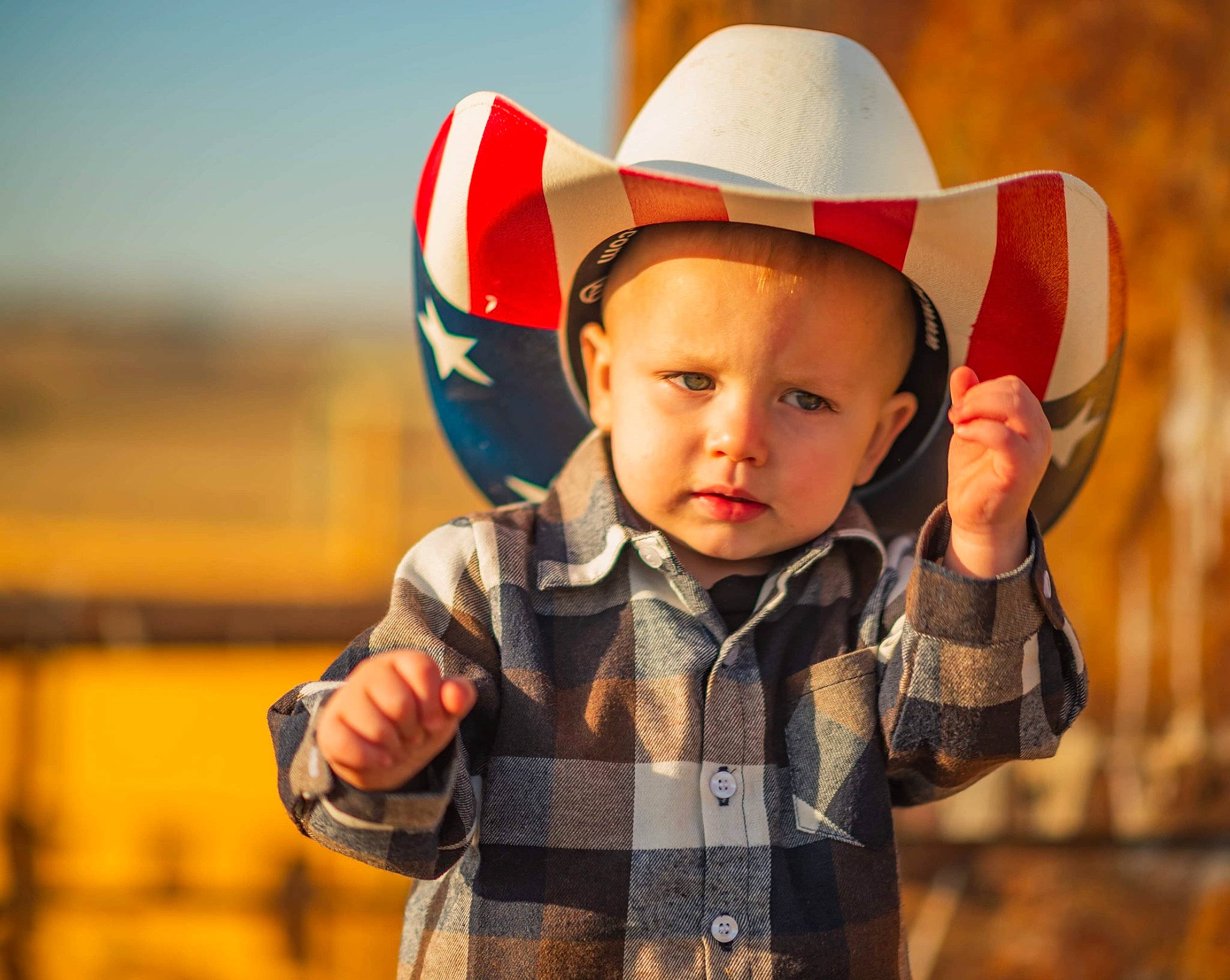 Kolby joined the competition — help win amazing prizes! baby, baby_toddler_clothing, child, child_model, cool, costume_accessory, costume_hat, person, sleeve, sun_hat, toddler