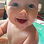 arm, baby, bath, bubble, child, clean, closeup, cute, eyes, face, foam, happy, indoor, infant, joy, shoulder, skin, smile, tub, water