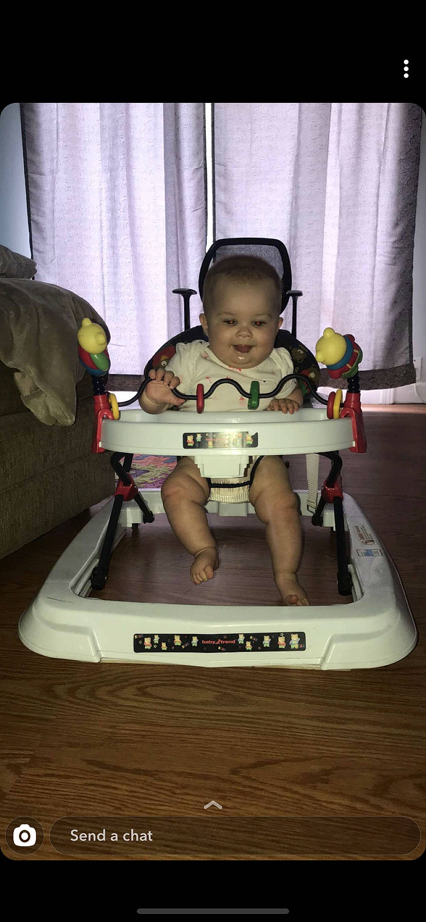 Leyla is registered to the contest to win money with this photo: child, joy, person, toddler