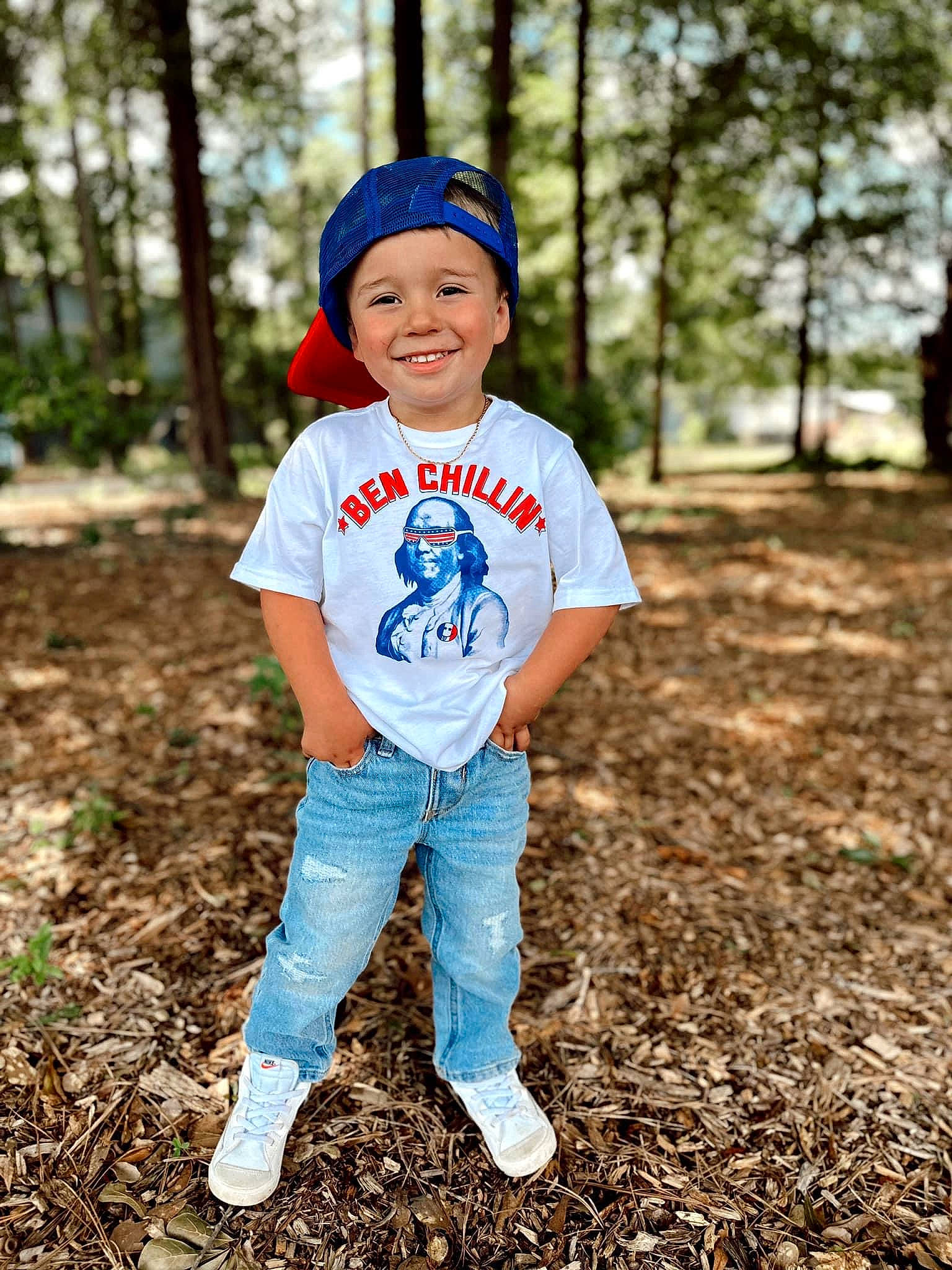 Keaston joined the competition — help win amazing prizes! baby_toddler_clothing, baseball_cap, cap, child, denim, electric_blue, flash_photography, fun, grass, happy, hat, headwear, jeans, joy, people_in_nature, person, plant, recreation, sleeve, smile