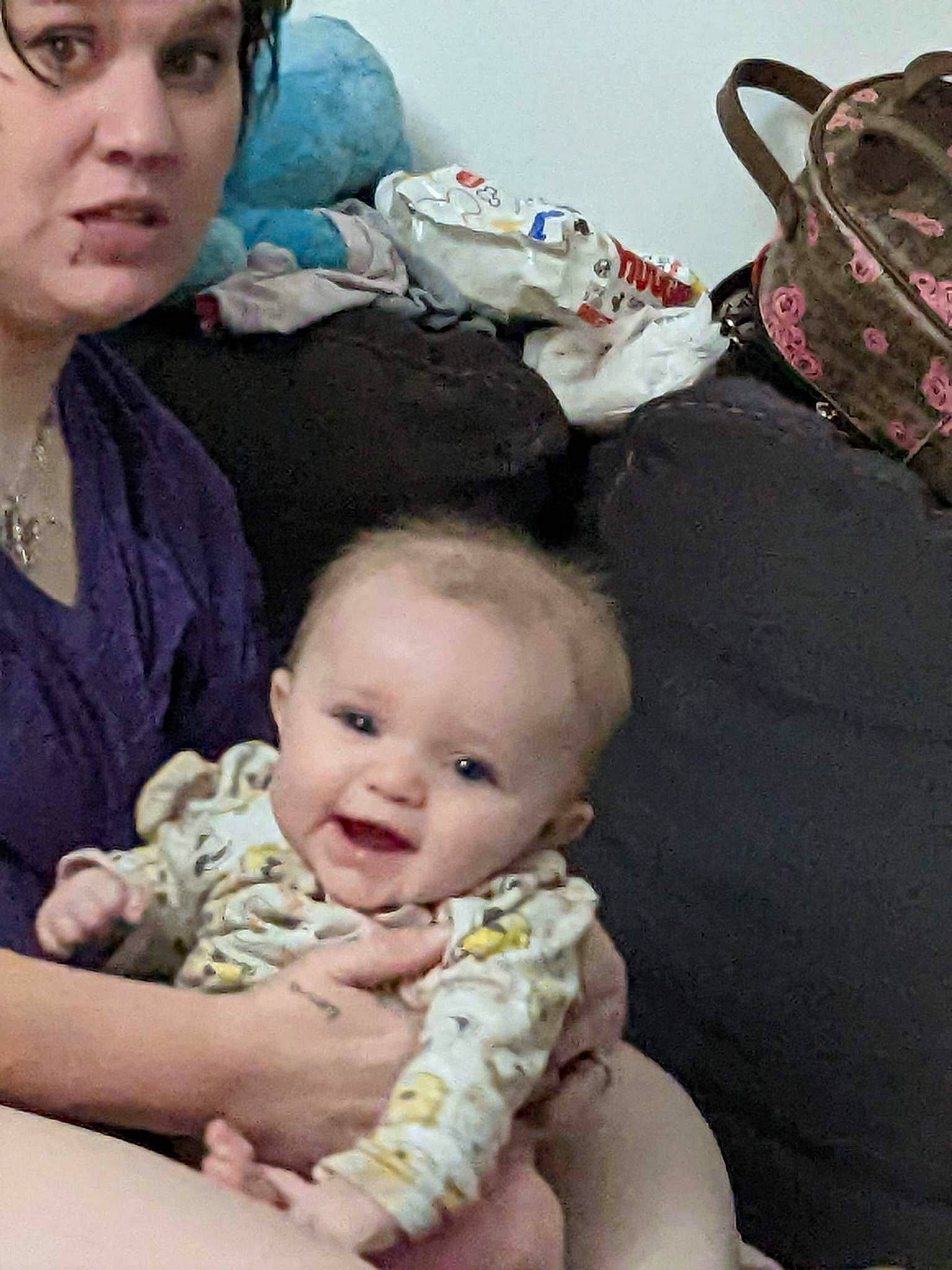 Gracelyn joined the competition — help win amazing prizes! baby, baby_products, baby_toddler_clothing, cheek, child, costume_hat, event, eye, eyewear, face, fun, happy, head, jewellery, lap, person, sitting, skin, smile, toddler