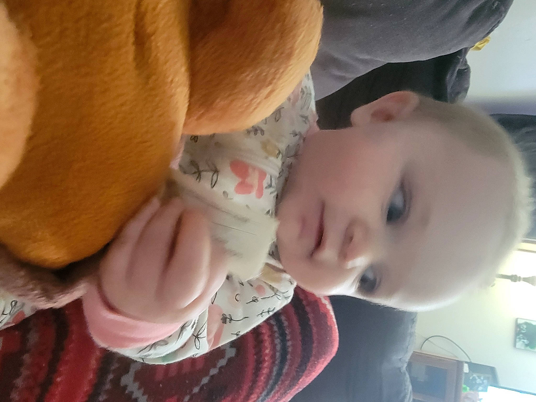 Gracelyn is registered to the contest to win money with this photo: baby, baby_toddler_clothing, cheek, child, comfort, ear, elbow, eyelash, finger, gesture, happy, human_body, lip, mouth, nose, person, product, skin, toddler, vertebrate